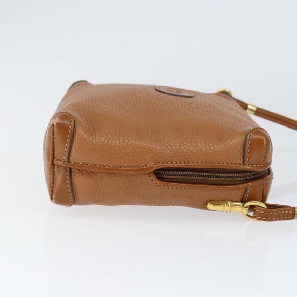 GUCCI Shoulder Bag Leather Brown Gold Auth - Picture 5 of 16